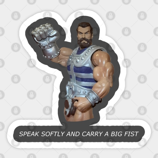 Speak Softly and Carry a Big Fist White Text Sticker by Toy Culprits